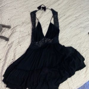 free people black mini dress